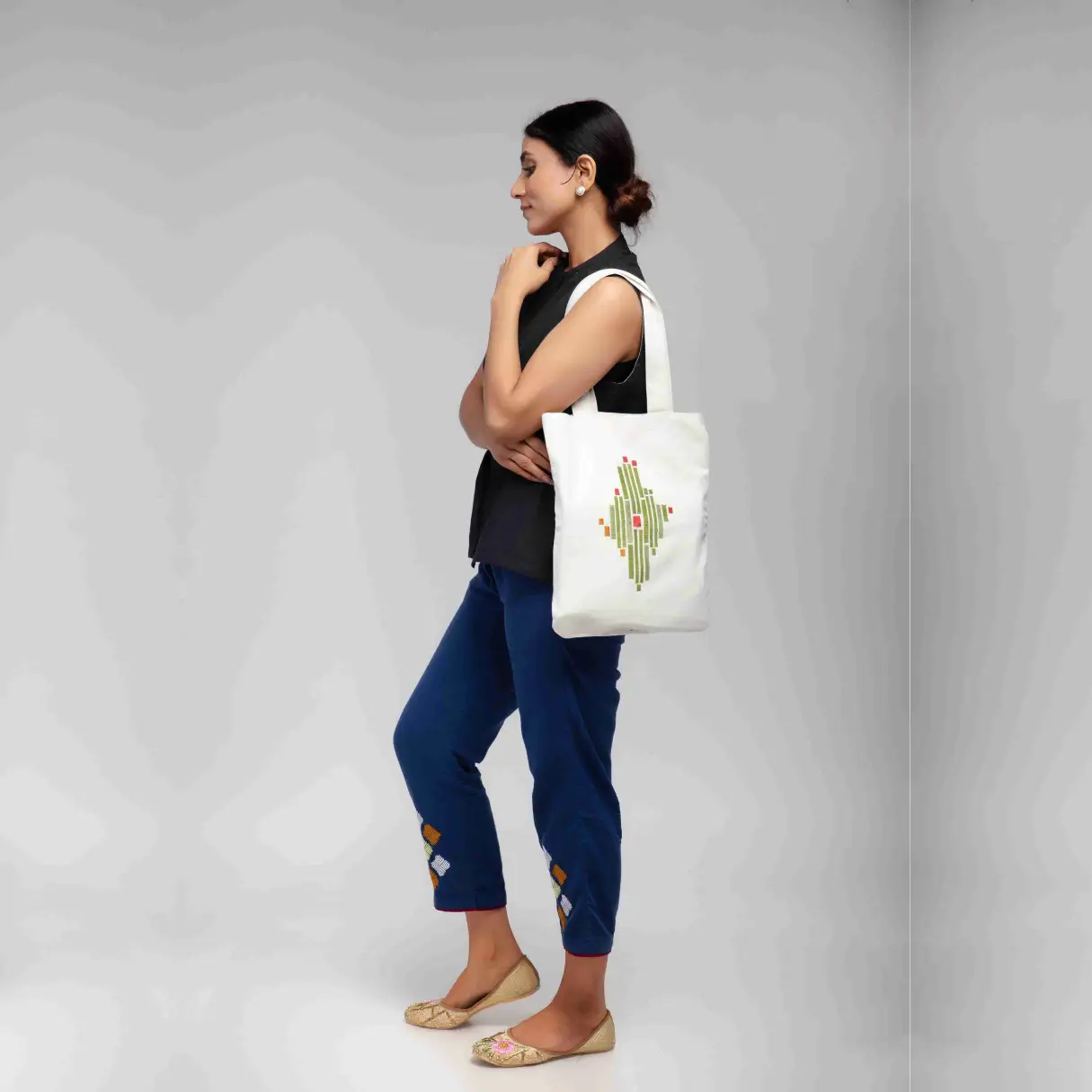 Hand Embroidered Tote Bag