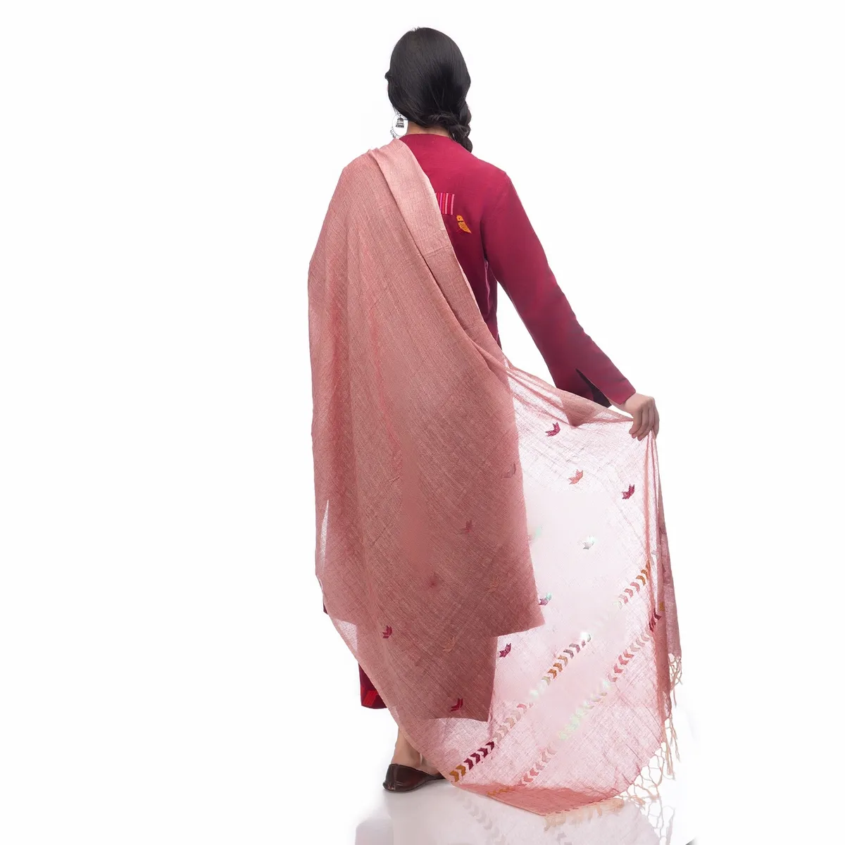 Hand Embroidery Dupatta Turkish Rose