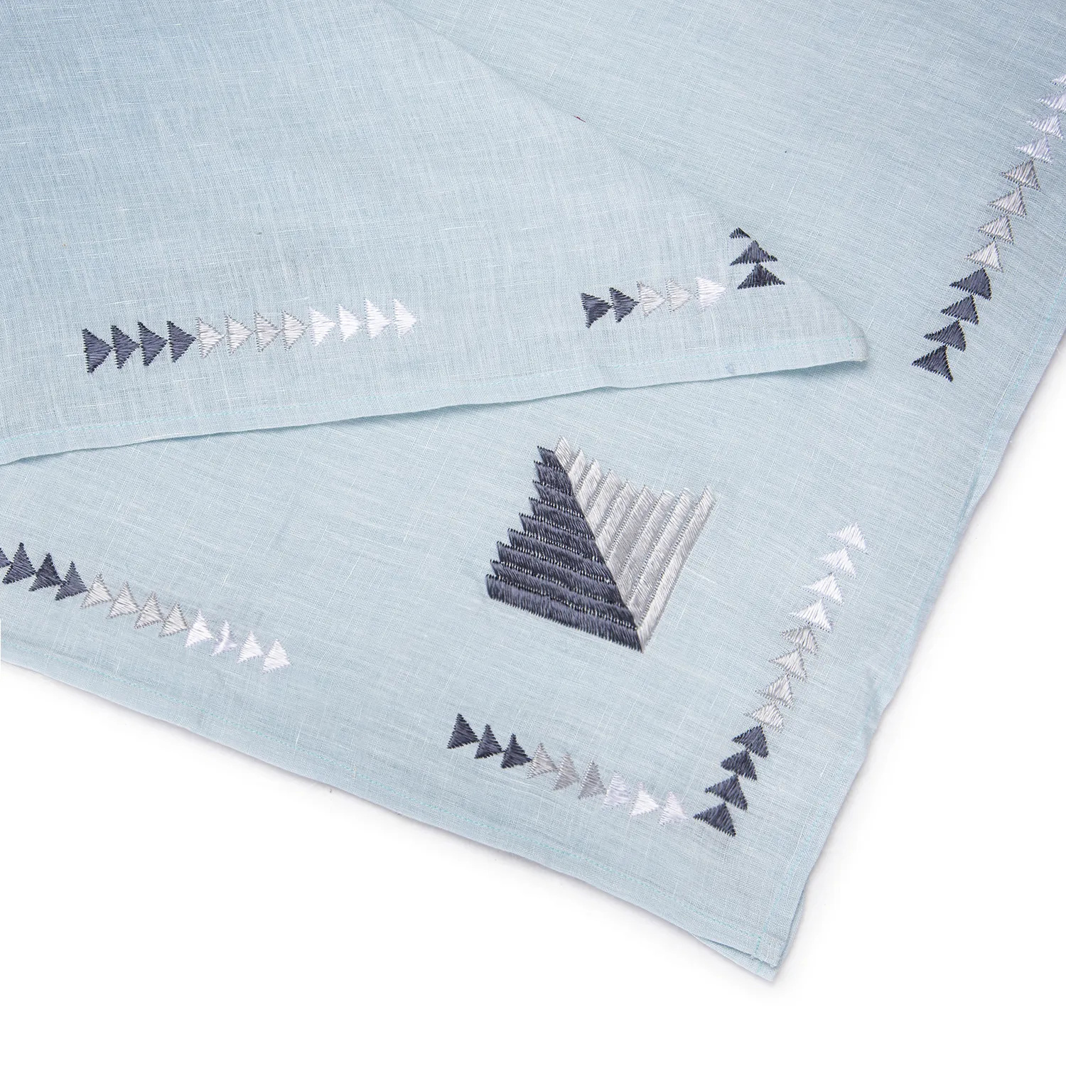 Hand Embroidery Scarves light Columbia Blue
