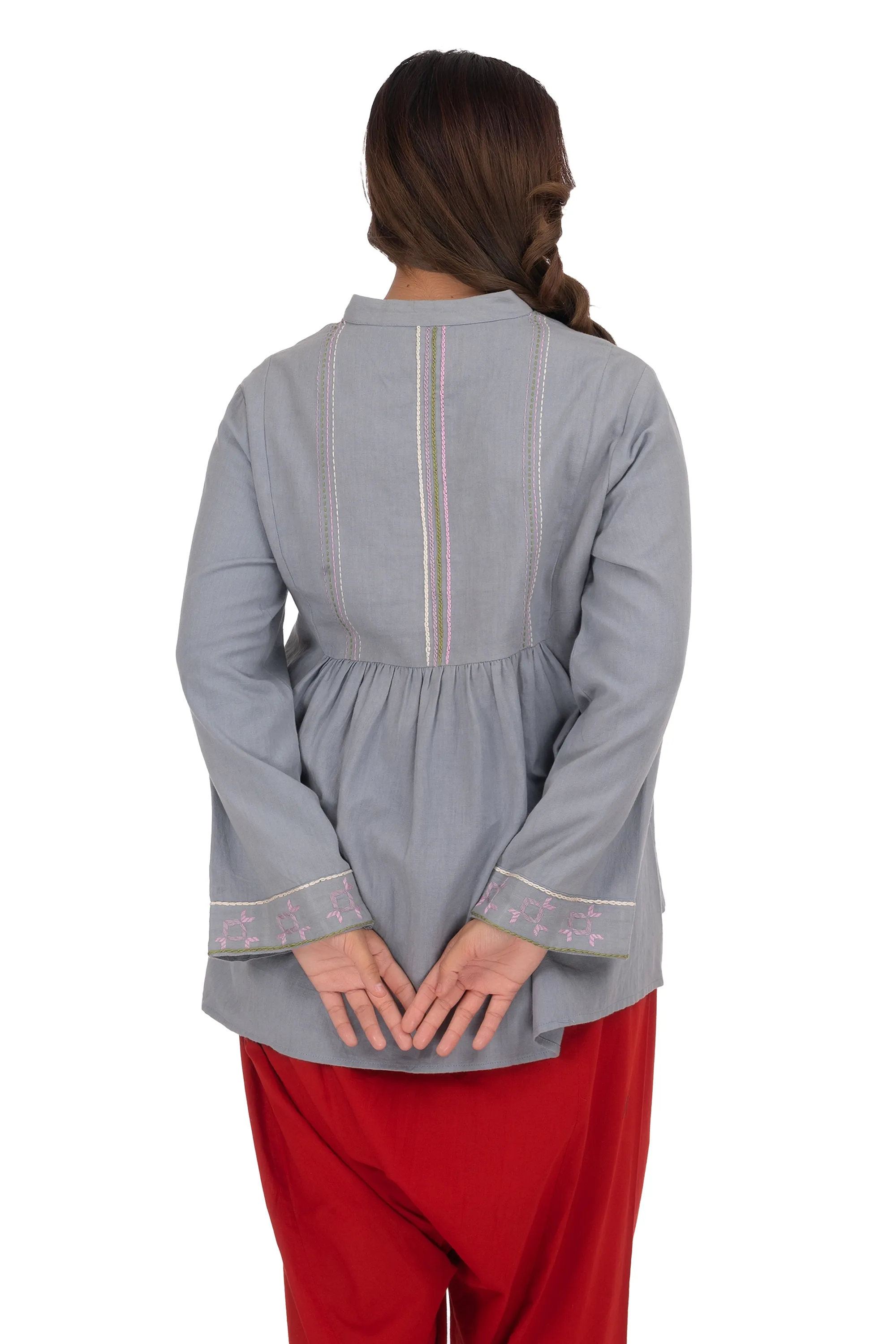 Hand Embroidery light Grey